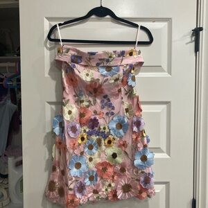Pink Floral Embroidered Mini Dress Sage & Paige